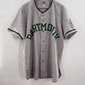 Ebbets Field Flannels Dartmouth 100% Wool Collegiate Baseball Jersey Size Large